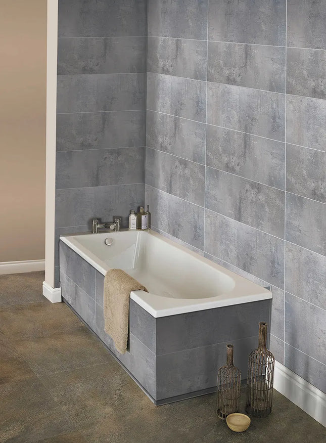 DuraPanel 5000 Taupe Cement Matt Tile-Effect Shower Panel | 2420 × 600 × 11mm