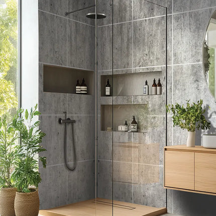 DuraPanel 7000 Series Gunmetal Shimmer Textured Tile Effect Wall Panel | 2420 × 600 × 12mm