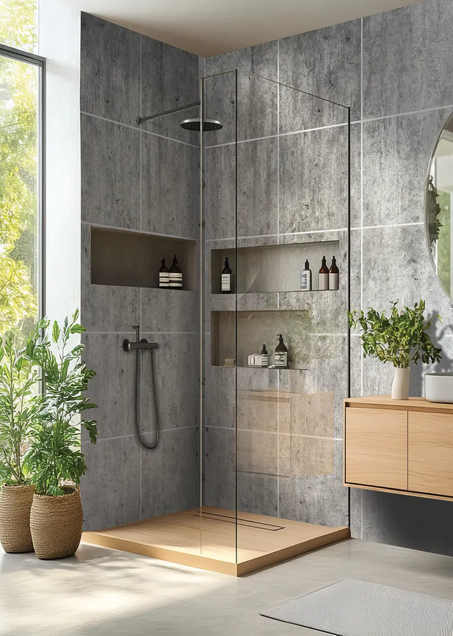 DuraPanel 7000 Series Gunmetal Shimmer Textured Tile Effect Wall Panel | 2420 × 600 × 12mm