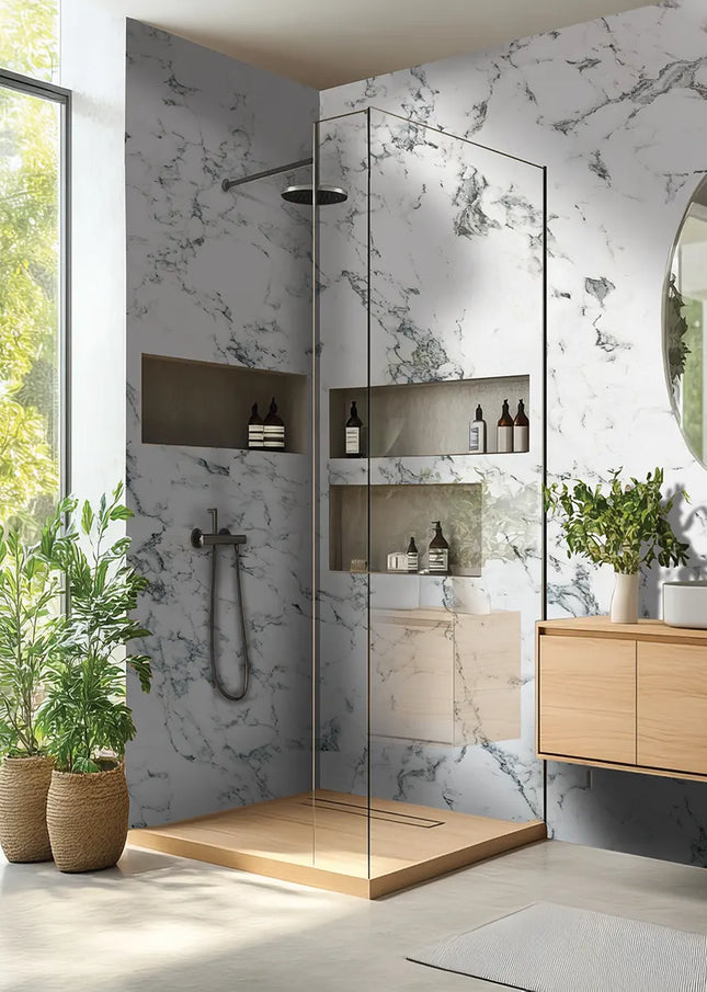 DuraPanel 5000 Series Calacatta Marble Gloss Shower Wall Panel | 11mm