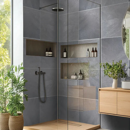 DuraPanel 5000 Natural Slate Matt Tile-Effect Shower Panel | 2420 × 600 × 11mm
