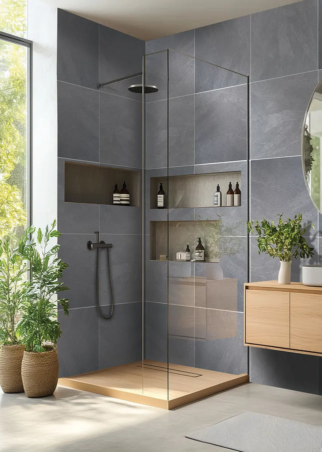 DuraPanel 5000 Natural Slate Matt Tile-Effect Shower Panel | 2420 × 600 × 11mm