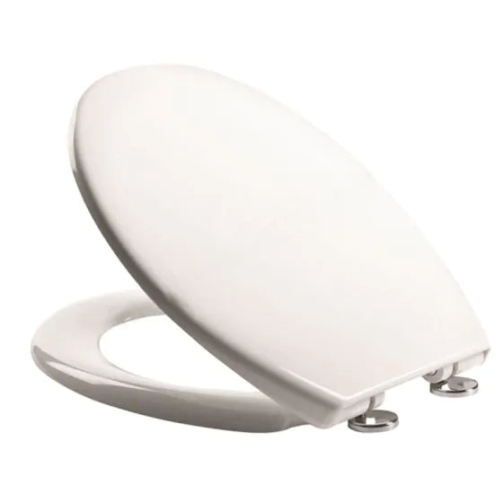 Essentials EC505 Universal Soft Close Toilet Seat | Secure Fit | Gloss White | 5-Year Guarantee