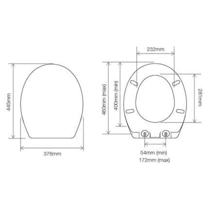 Essentials EC505 Universal Soft Close Toilet Seat | Secure Fit | Gloss White | 5-Year Guarantee