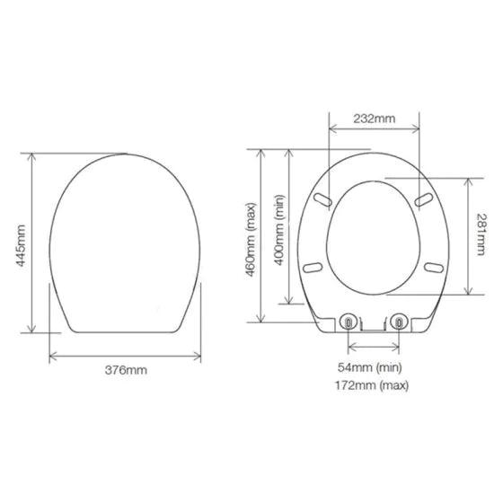 Essentials EC505 Universal Soft Close Toilet Seat | Secure Fit | Gloss White | 5-Year Guarantee