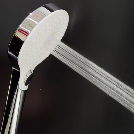 Euroshowers TurboJet Shower Head | AeroTek | 3 Spray Patterns | Chrome or Chrome with White