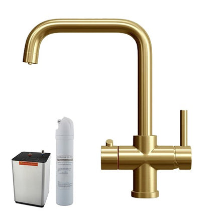 Keyplumb Boiling Water Tap | Instant 98°C | Chrome, Black & Brushed Brass | Boiler & Filter Included