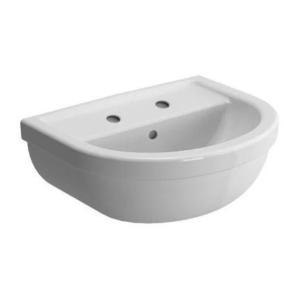 VitrA Milton 600mm Washbasin | 2 Tap Holes | White Vitreous China