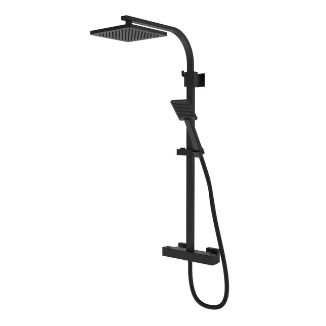 Roper Rhodes Harbour Dual Function Thermostatic Bar Shower System with 200mm Overhead - Chrome or Black Black