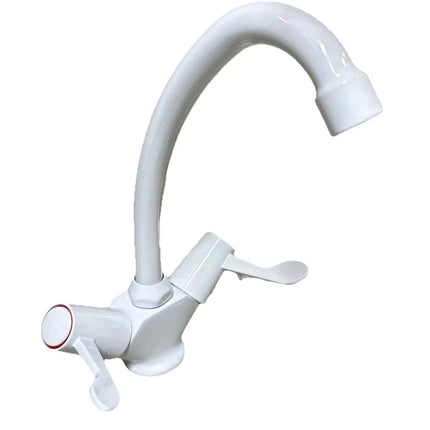 Trisen TTR-LEV04 White Dual Lever Kitchen Tap | 133mm Spout | Lifetime Guarantee