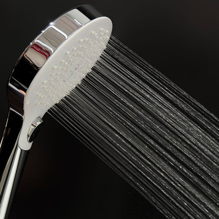 Euroshowers TurboJet Shower Head | AeroTek | 3 Spray Patterns | Chrome or Chrome with White