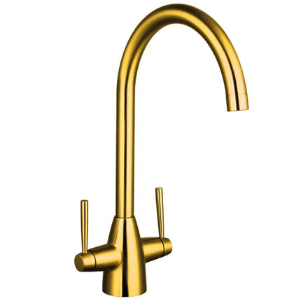 Trisen Roune Two Handle Kitchen Mixer - Brushed Nickel Finish Brushed Gold