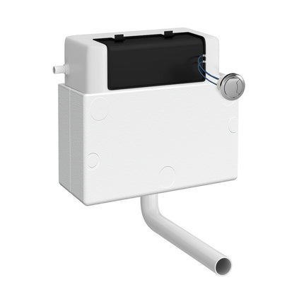 Nuie Pneumatic Dual Flush Concealed Cistern - Universal Access, Insulated, Chrome Plate